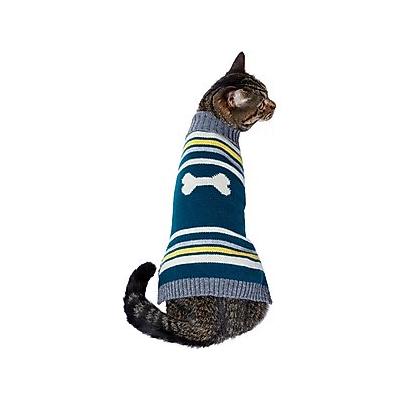 Frisco Striped Bone Dog & Cat Sweater, Small