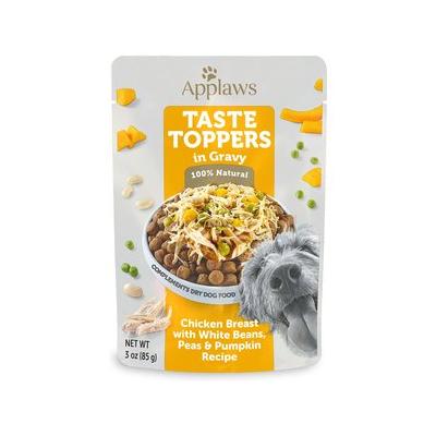 Applaws Taste Toppers Chicken, Peas, Pumpkin & White Beans in Gravy Wet Dog Food Topper, 3-oz pouch, case of 12