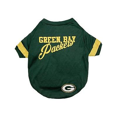 Pets First NFL Dog & Cat Stripe T-Shirt, Green Bay Packers, Small