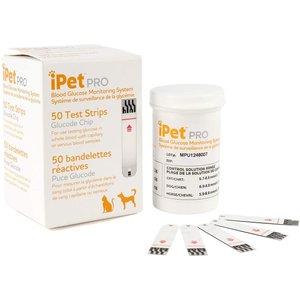 iPet PRO Blood Glucose Monitoring & Blood Glucose Test Strips for Dogs & Cats, 25 strips
