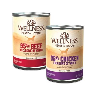 Wellness Ninety-Five Percent Beef Grain-Free Canned Dog Food Topper + Ninety-Five Percent Chicken Grain-Free Canned Food Topper