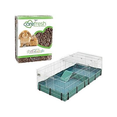 MidWest Guinea Habitat Guinea Pig Home, Plus & Carefresh Small Animal Bedding, Natural, 60-L