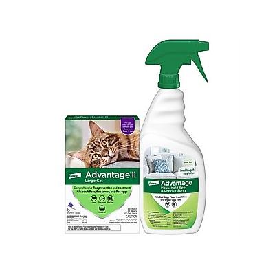 Advantage II Flea Spot Treatment for Cats, over 9-lbs + Household Spot & Crevice Spray