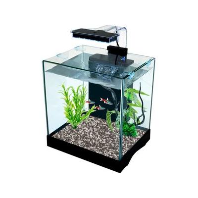 Cascade All-in-One Desktop LED Light Glass Fish Tank Kit, 3.2-gal, Black