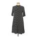 Apt. 9 Casual Dress - Midi: Black Stripes Dresses - Women's Size Medium