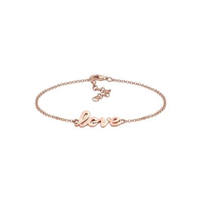 Elli - Love-Schriftzug 925 Sterling Silber rosegold Armbänder & Armreife 1 ct Damen