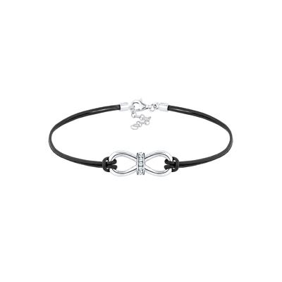 Elli - Leder Infinity Kristalle Silber Armbänder & Armreife Damen
