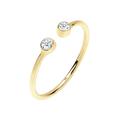 Elli DIAMONDS - Offen Statement Diamant 0.06 ct. 375 Gelbgold Ringe Damen