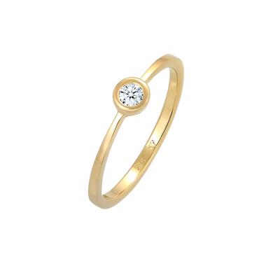 Elli DIAMONDS - Verlobung Solitär Diamant 0.06 ct. 585 Gelbgold Ringe 1 ct Damen