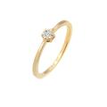 Elli DIAMONDS - Solitär Verlobung Diamant (0.045 ct.) 585 Gelbgold Ringe Damen