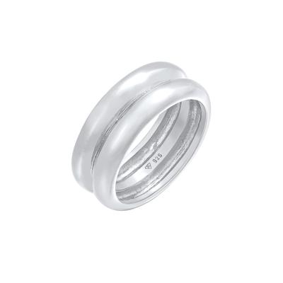Elli PREMIUM Bandring Double Unisex 925 Ring 60 Damen Image