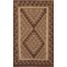Brown Kilim Reversible Area Rug Flat-weave Oriental Wool Carpet - 2'8" x 4'0"