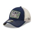 Men's New Era College Navy/Natural Seattle Seahawks Devoted Trucker 9TWENTY Snapback Hat