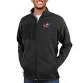 Men's Antigua Heather Black Columbus Blue Jackets Course Full-Zip Jacket