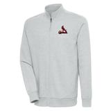 Men's Antigua Heather Gray St. Louis Cardinals Action Full-Zip Jacket