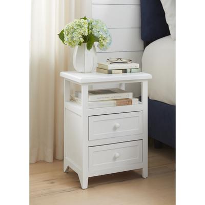 Karsen Modern And Contemporary White Finished Wood 2-Drawer Nightstand by Baxton Studio in White