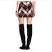 Free People Skirts | Free People Twiggy Herringbone Plaid Knit Red White & Black Micro Mini Skirt 12 | Color: Red/White | Size: 12