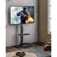 Symple Stuff Floor TV Stand for 32-65 Inch Tvs, Modern Tall Corner TV Stands for Bedroom, Height Adjustable Wood/Metal in White | Wayfair