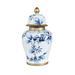 Willa Arlo™ Interiors Lieberman Blue/Gold/White Porcelain Ginger Jar in Blue/White/Yellow | 14 H x 7.7 W x 7.7 D in | Wayfair