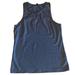 J. Crew Tops | J. Crew Womens Navy Knit Tank With Faux-Leather Scalloped Trim Size Small | Color: Blue | Size: S