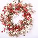 The Holiday Aisle® 24" Wreath Silk/Wood/Twig in Brown/Red/White | 24 H x 24 W x 5 D in | Wayfair 07CD992019D746B0B3A9DD965A2031F6