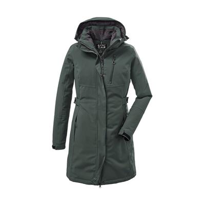Parka KILLTEC "KOW 165 WMN PRK", Damen, Gr. 40, grün, Oberstoff: 100% Polyester, Futter: 100% Polyester, Wattierung: 100% Polyester, sportlich, Jacken, Wasser- und winddichter Parka mit Teddyfleece und abnehmbarer Kapuze Image