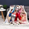 Doiicoon anime Blanket, Clown Girl Harley Quinn Cuddly Blanket Flannel Blanket Blanket, Joker Harley Quinn Blanket 130x150 cm Sofa Blanket 150 x 200 cm (6,130 x 150 cm)