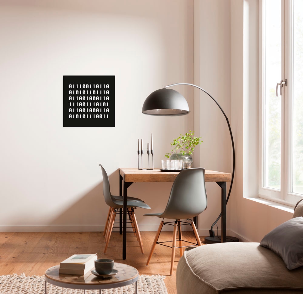 Leinwandbild KOMAR "Typo Naughty Binary - Größe 40 x 40 cm", schwarz (farbe bild(er): schwarz, weiß), B:40cm, Holz, Papier, Bilder, Keilrahmenbild mi Echtholzrahmen Image