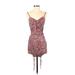 Shein Casual Dress - Bodycon V Neck Sleeveless: Red Dresses - Women's Size Small