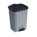 Superio Wicker Rattan 1.6 Gallon Step On Trash Can Plastic in White | 11 H x 8 W x 9.5 D in | Wayfair 311