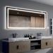 Brayden Studio® Darity LED Bathroom Vanity Mirror Backlit & Front Lighted Wall Mounted Anti-Fog Dimmable Makeup Mirror, in Gray/White | Wayfair