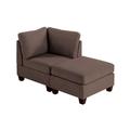 F&L Homes Studio Jakodicci Right Square Arms Chaise Lounge Linen/Wood in Brown | 35 H x 32 W x 58 D in | Wayfair FLS9S3F6G