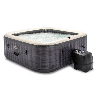 Intex 6 - Person 170 - Jet Inflatable Hot Tub Plastic in Gray/White | 28 H x 94 W x 94 D in | Wayfair 28451EP + 28004E