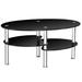 Latitude Run® 4 Legs 1 Coffe Table w/ Storage Glass/Metal in Black/Gray | 18 H x 35 W x 20 D in | Wayfair BE171D0D53754B07B7D7006058921799