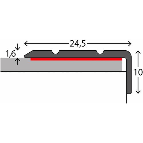 Winkelprofil Treppenkantenprofil Aluminium Selbstklebend Sahara 24,5 x 10 mm – Beige