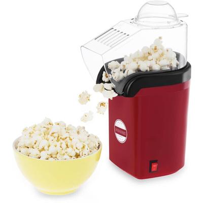 Popcornmaschine Frisch Mais Heißluft Automatisch Popcornmaker Popcorn 1200 W - Rot, Silbern