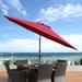 Arlmont & Co. 10Ft UV Resistant Tilting Patio Umbrella & Base, Steel in Red | 111 H x 118 W x 118 D in | Wayfair 5A3D8F227E3B4B2EA677C630F4733CB7