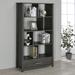 Latitude Run® Leelin 68" H x 35.5" W Geometric Bookcase Wood in Gray | 68 H x 35.5 W x 15.5 D in | Wayfair BACA032826FC4D2790964CDC8B0E0278