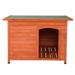 Tucker Murphy Pet™ Cherylanne Orange Wood Dog House Wood House in Brown/Orange | 32.2 H x 45.5 W x 31.1 D in | Wayfair