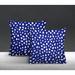 Everly Quinn Indoor/Outdoor Animal Print Square Throw Cushion Polyester/Polyfill blend in Blue/Navy | 17 H x 17 W x 4.5 D in | Wayfair