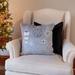 Pillow Perfect Indoor Christmas Velvet Ornaments Season's Greetings Gray 17-inch Throw Pillow Cover, 17 X 17 X 0.2