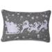 Pillow Perfect Indoor Santa Sleigh & Reindeers Christmas Gray Rectangular Throw Pillow Cover, 12 X 18 X 0.2