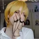 Perruque Cosplay Courte avec Anneau en Métal Accessoires de Boucles d'Oreilles Anime Kurapika