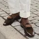 Mocassins en Faux Daim avec Nministériels d Papillon pour Homme Chaussures de Couleur Rouge et