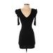 Silence and Noise Casual Dress - Bodycon: Black Solid Dresses - Women's Size X-Small