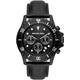 Michael Kors Watch for Men everest, Quartz Movement, 45 mm Black Stainless Steel Case with a Leather Strap, MK9053