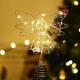 Galozzoit - Décoration de sapin de Noël étoile d'ange, décoration de Noël éclairée par étoile à led