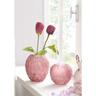 2er Set Vasen Brombeere aus Glas, mit Wabenmuster, rosa