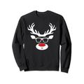 Lustige Santa Weihnachtsbekleidung Rentier Rudolf Weihnachts Sweatshirt