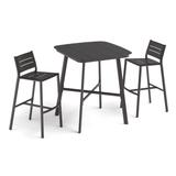 Eiland 3-Piece 36" Square Bar Table and Bar Stools Set - Carbon